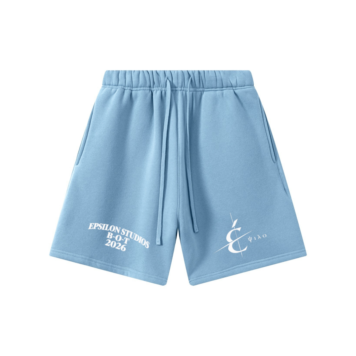 345GSM Men’s Fleece-Lined Straight-Leg Shorts Medium Blue