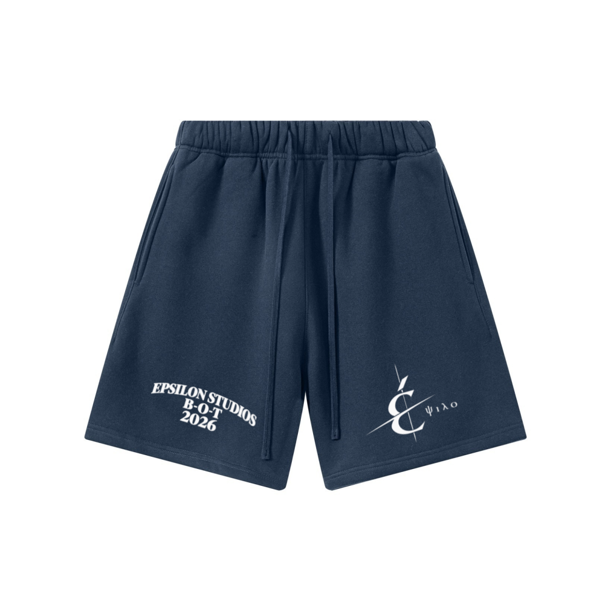 345GSM Men’s Fleece-Lined Straight-Leg Shorts Midnight Blue