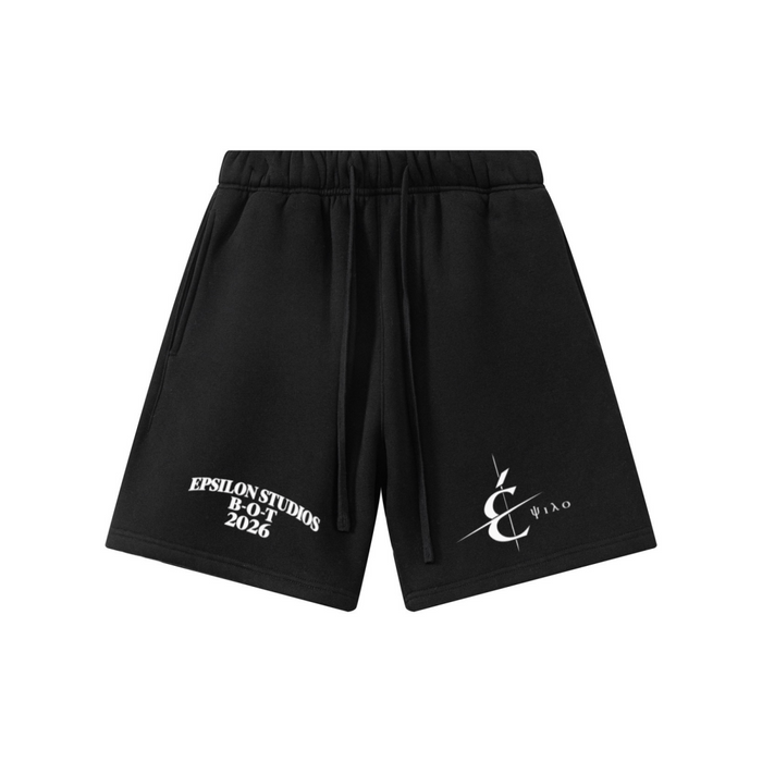 345GSM Men’s Fleece-Lined Straight-Leg Shorts Black