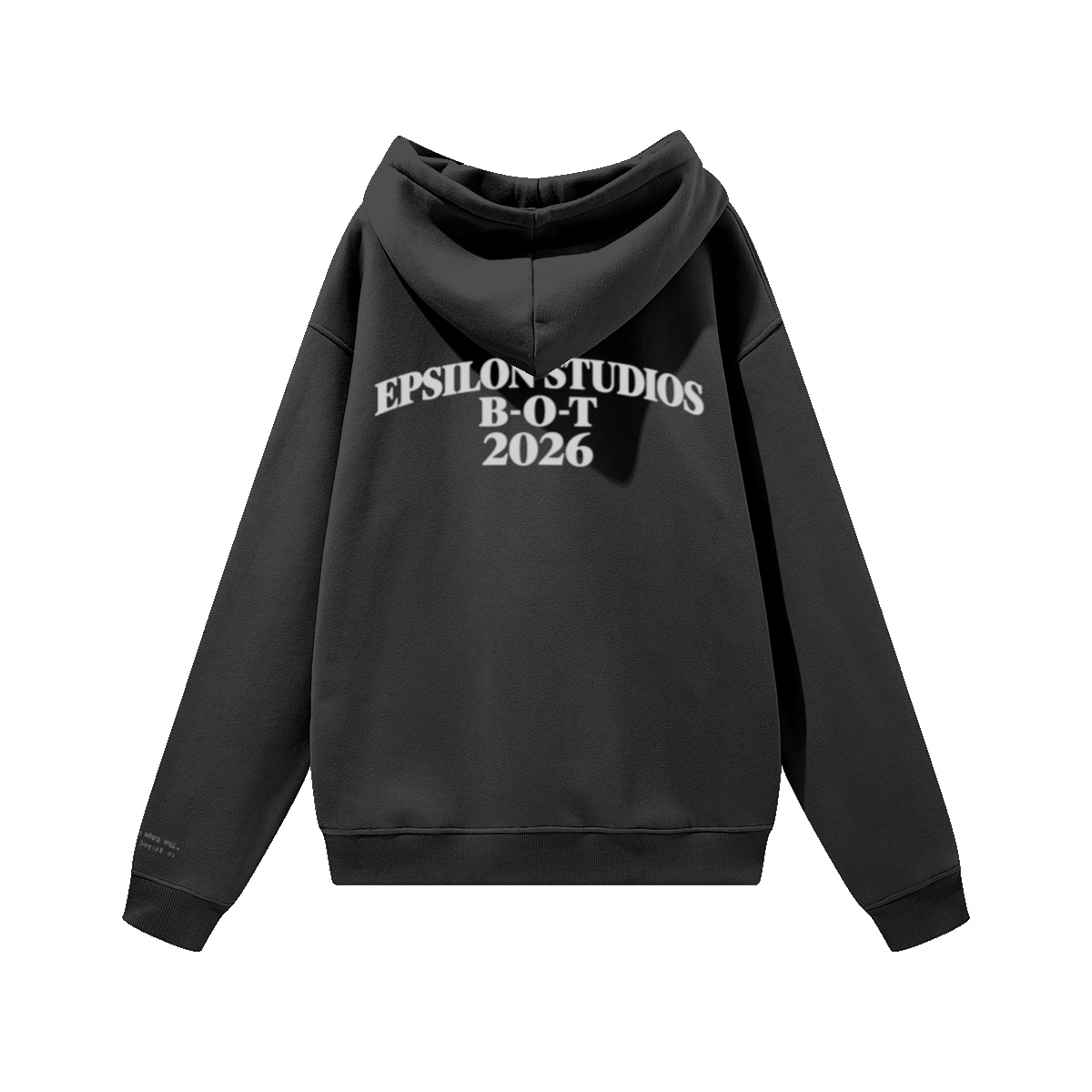 345GSM Men's Fleece-Lined Solid-Color Pullover Hoodie black
