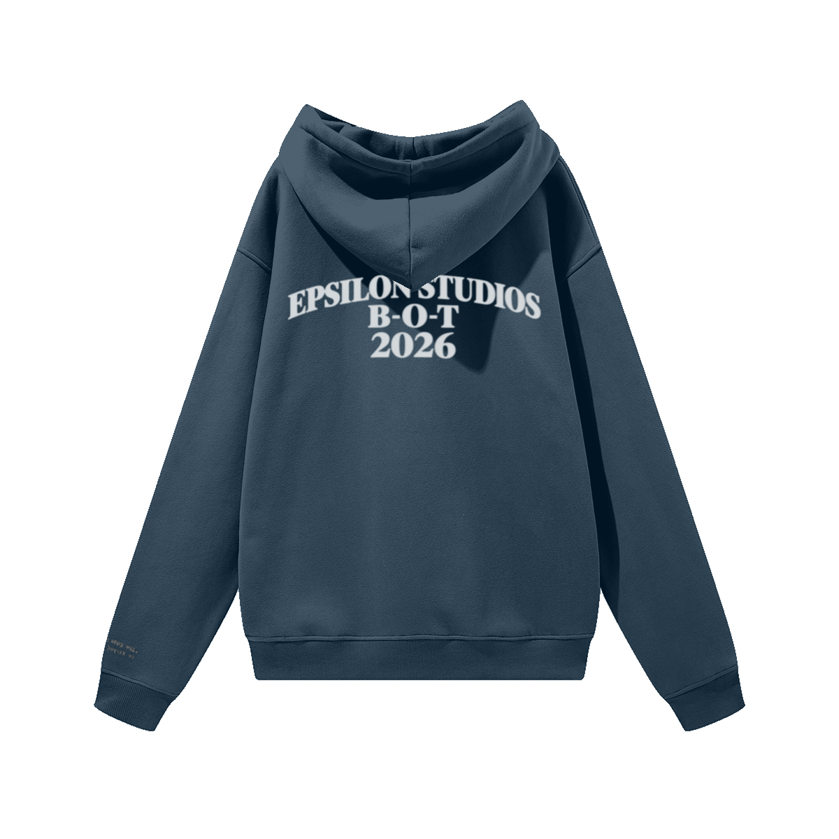 345GSM Men's Fleece-Lined Solid-Color Pullover Hoodie Navy blue