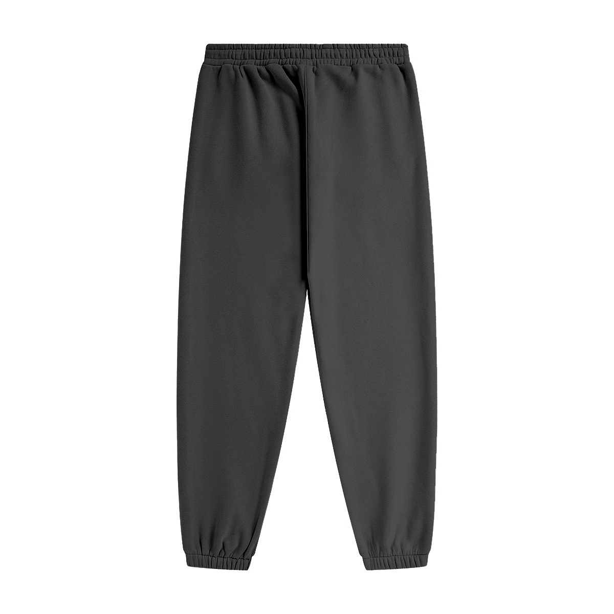 345GSM Unisex Fleece-Lined Clean Solid Drawstring Jogger Sweatpants Dark Grey