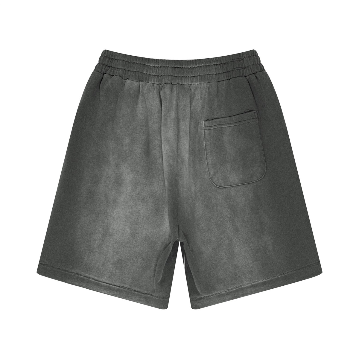 330GSM Unisex Heavyweight Distressed PP Spray Fade Shorts Vintage Dark Gray