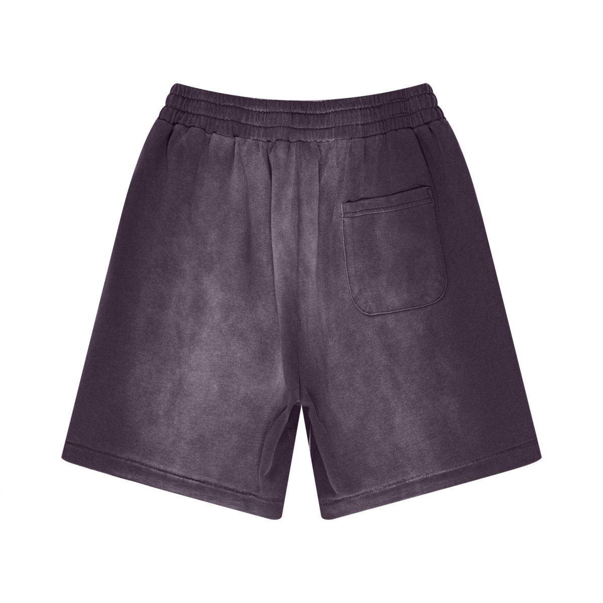 330GSM Unisex Heavyweight Distressed PP Spray Fade Shorts Vintage Purple