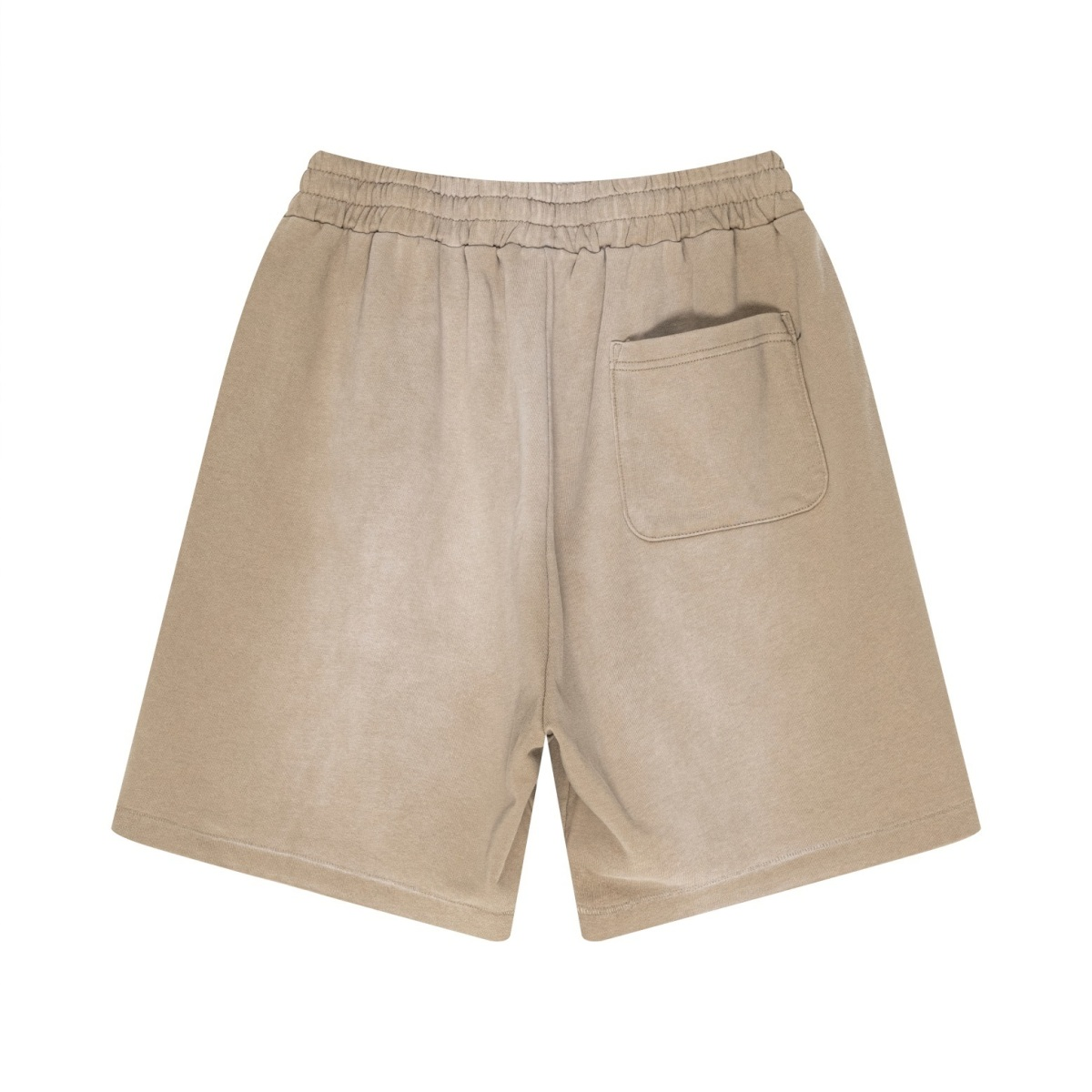 330GSM Unisex Heavyweight Distressed PP Spray Fade Shorts Vintage Khaki
